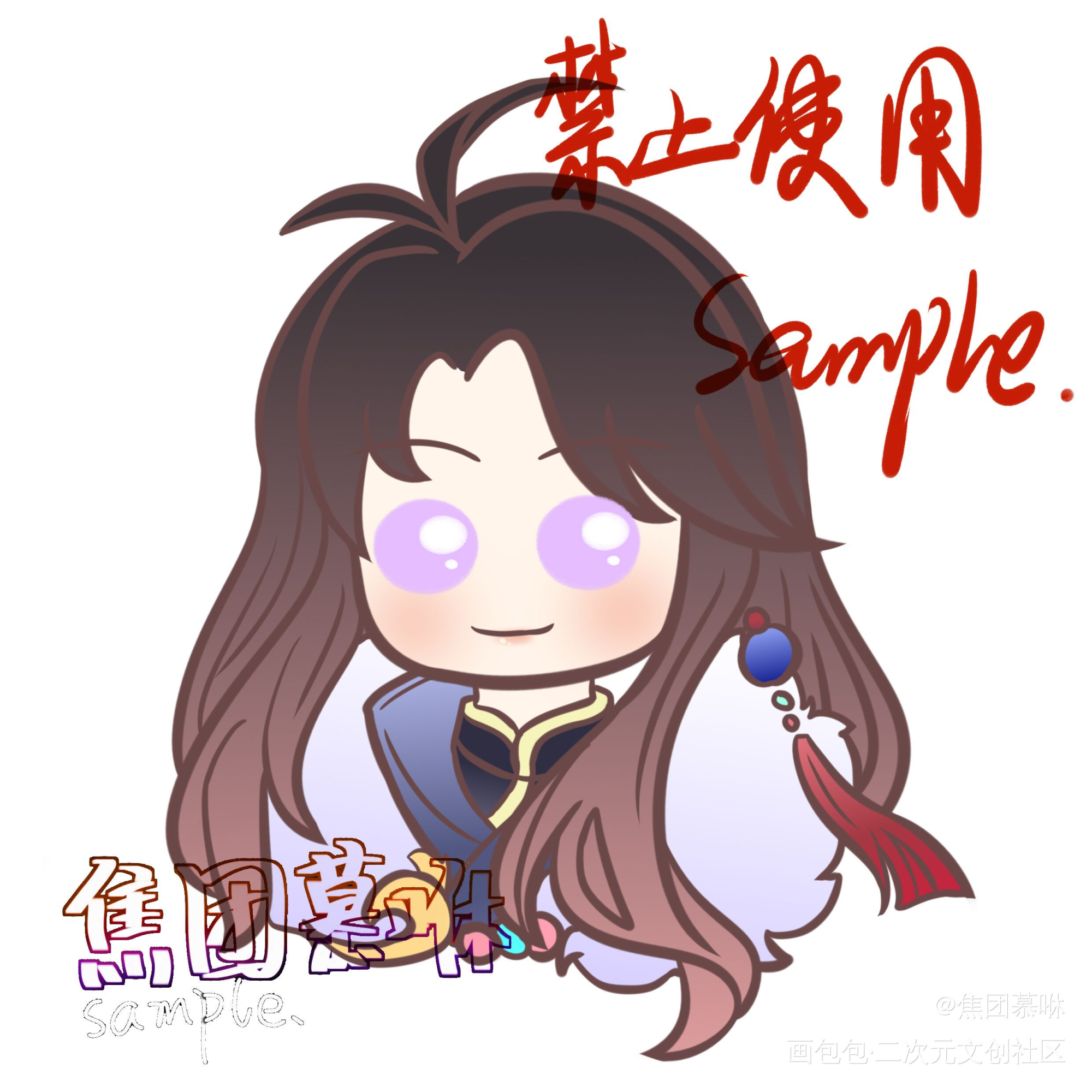 稿_Q版头像约稿指绘摸鱼约稿绘画绘画作品