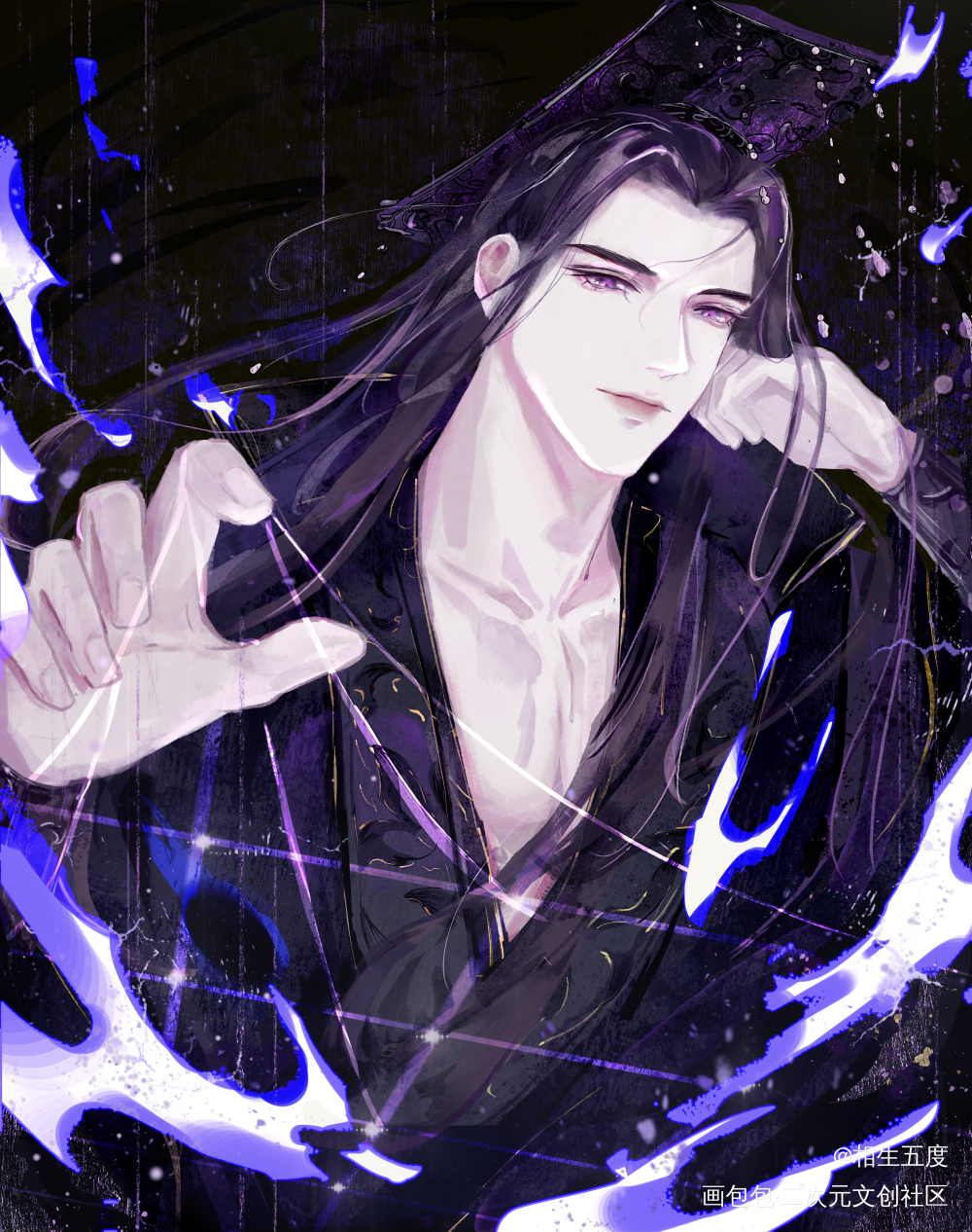 【二哈】踏仙君_二哈和他的白猫师尊燃晚踏仙君墨燃头像绘画作品