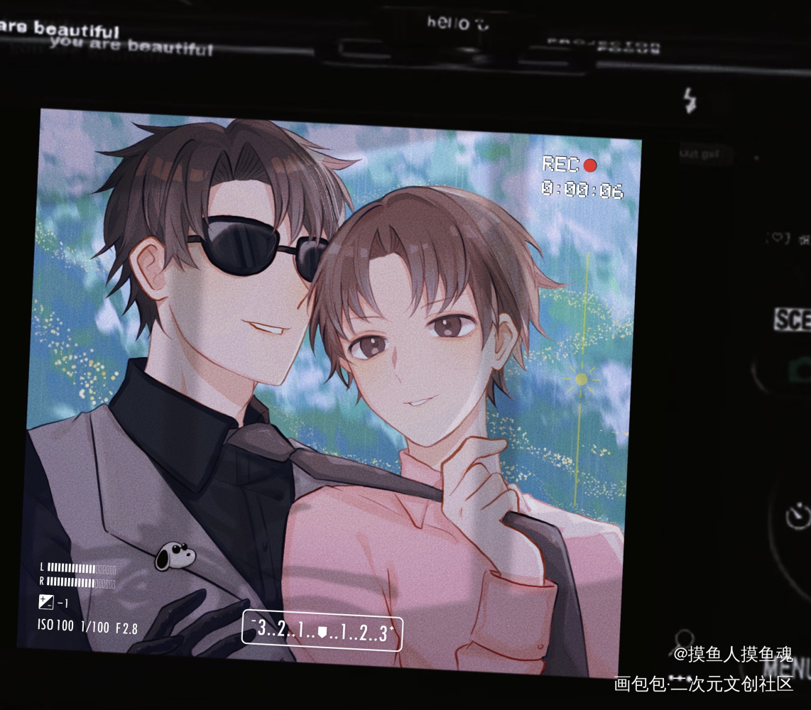 合照_盗墓笔记黑花黑瞎子解雨臣绘画作品