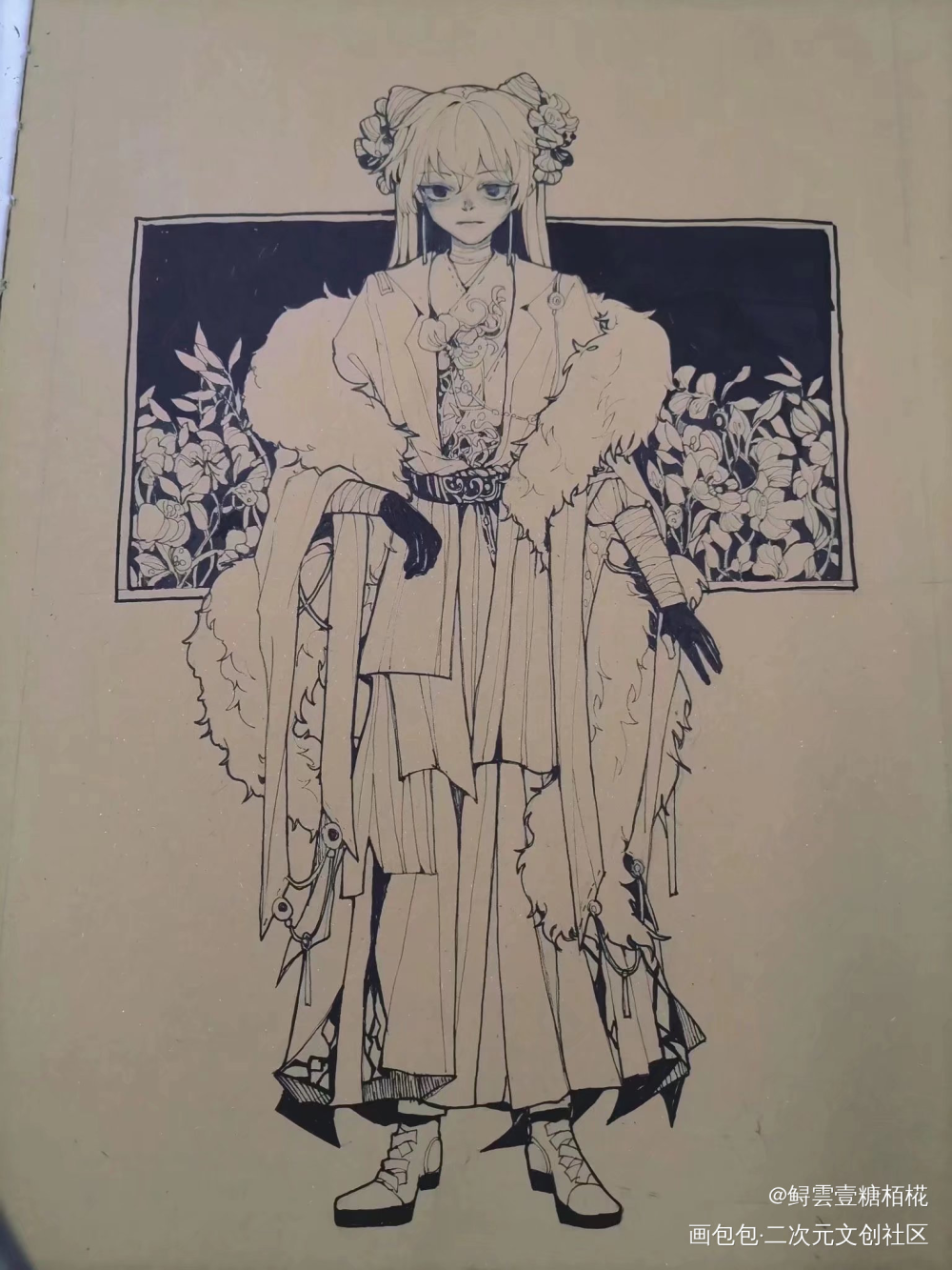 新人！来试试_黑白简笔手绘绘画作品