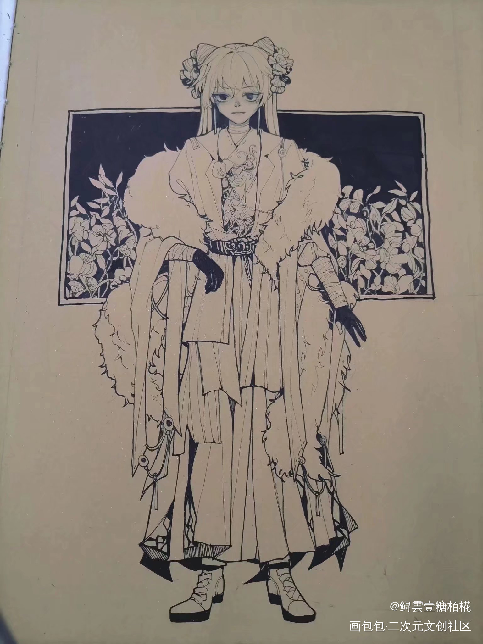 新人！来试试_黑白简笔手绘绘画作品