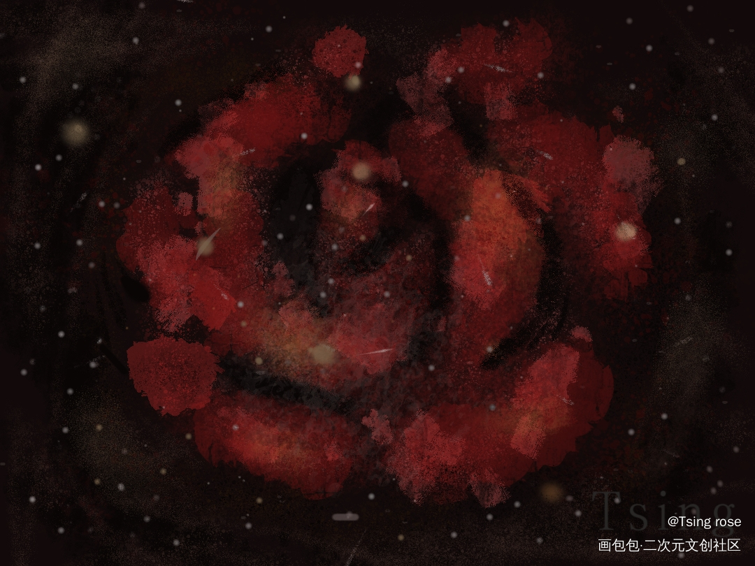 玫瑰星云_我只喜欢你的人设摸鱼页绘画作品