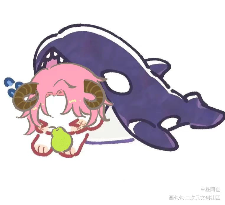 从大鲨鱼嘴里抢?的?_妹叔绘画作品