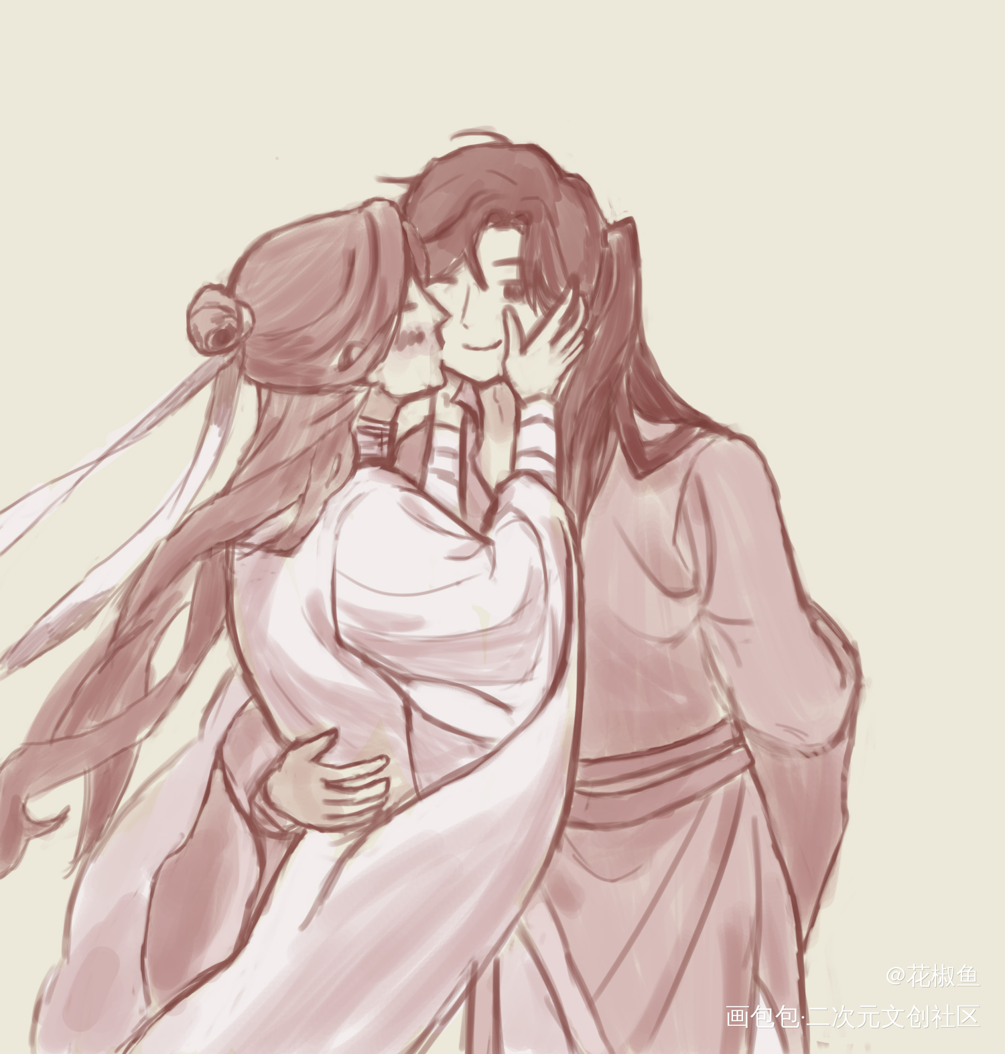 临摹了Galbae老师的画_天官赐福花怜绘画作品