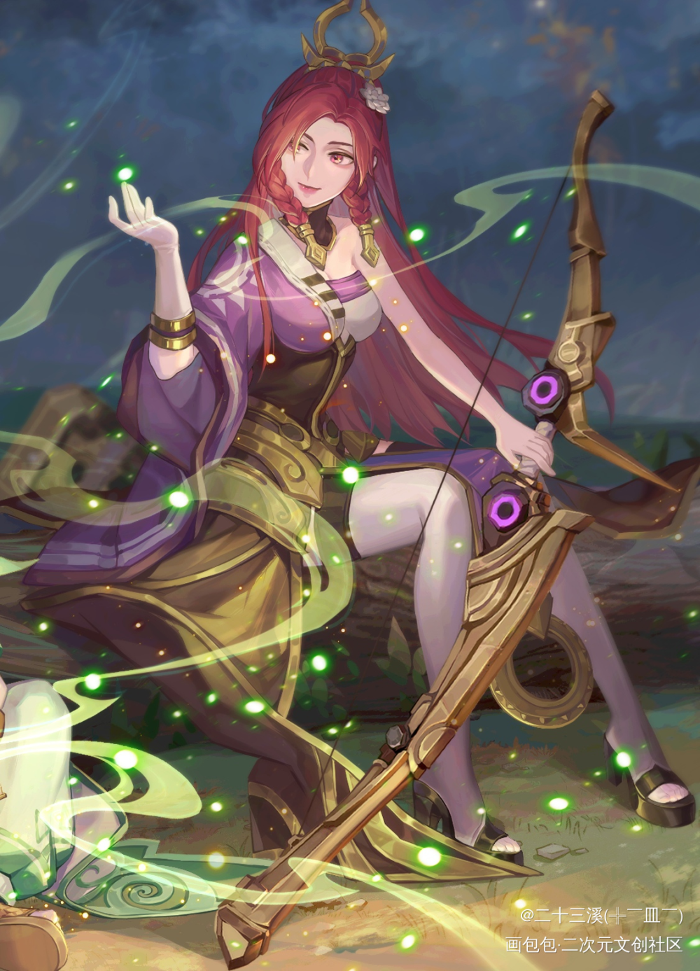 桑启故事_王者荣耀伽罗板绘涂日系我要上首推插画桑启绘画作品