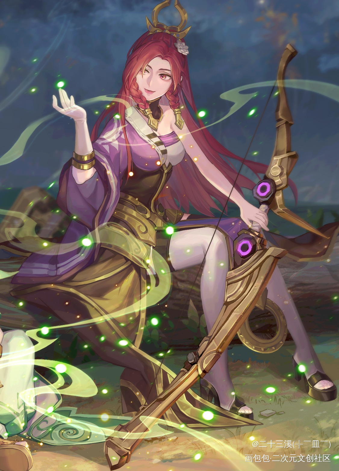 桑启故事_王者荣耀伽罗板绘涂日系我要上首推插画桑启绘画作品