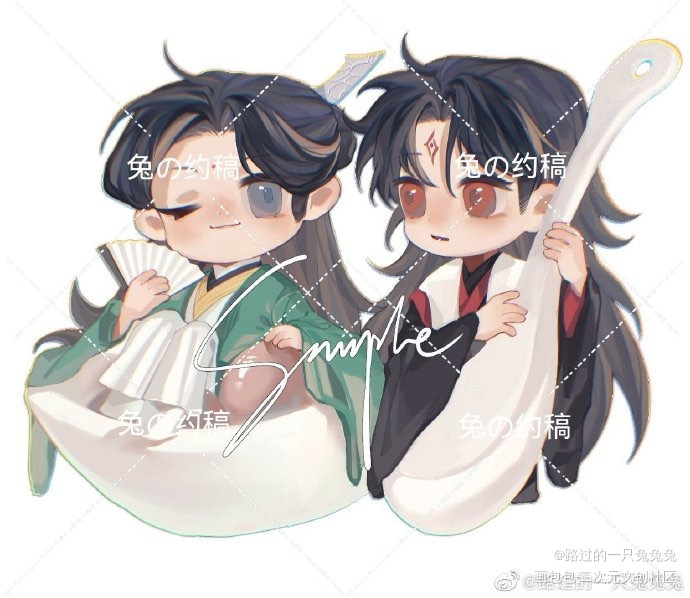 墨家三子元宵节_人渣反派自救系统天官赐福魔道祖师冰秋花怜忘羡墨香铜臭绘画作品