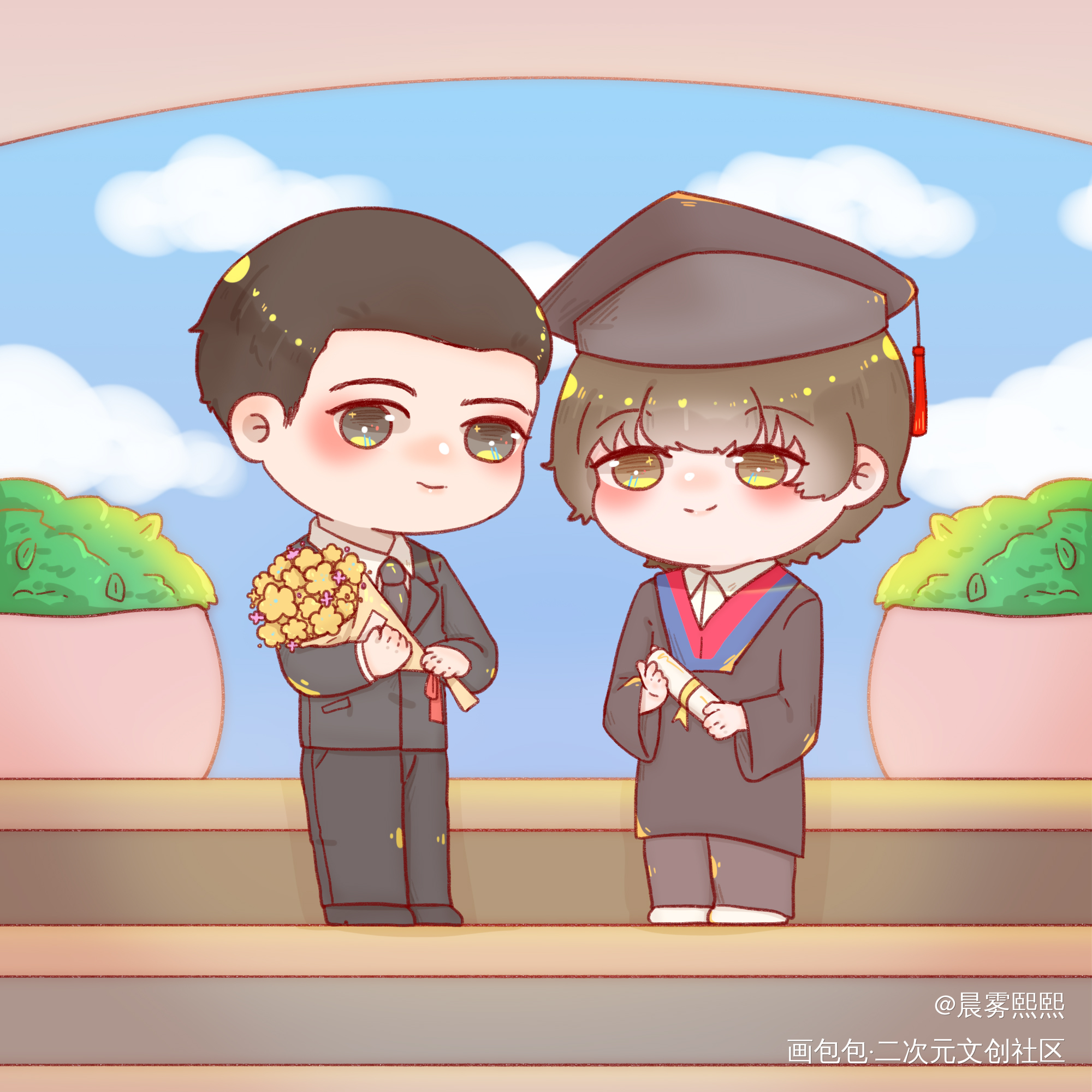 【群秀】毕业照_娘娘腔188男团群秀绘画作品