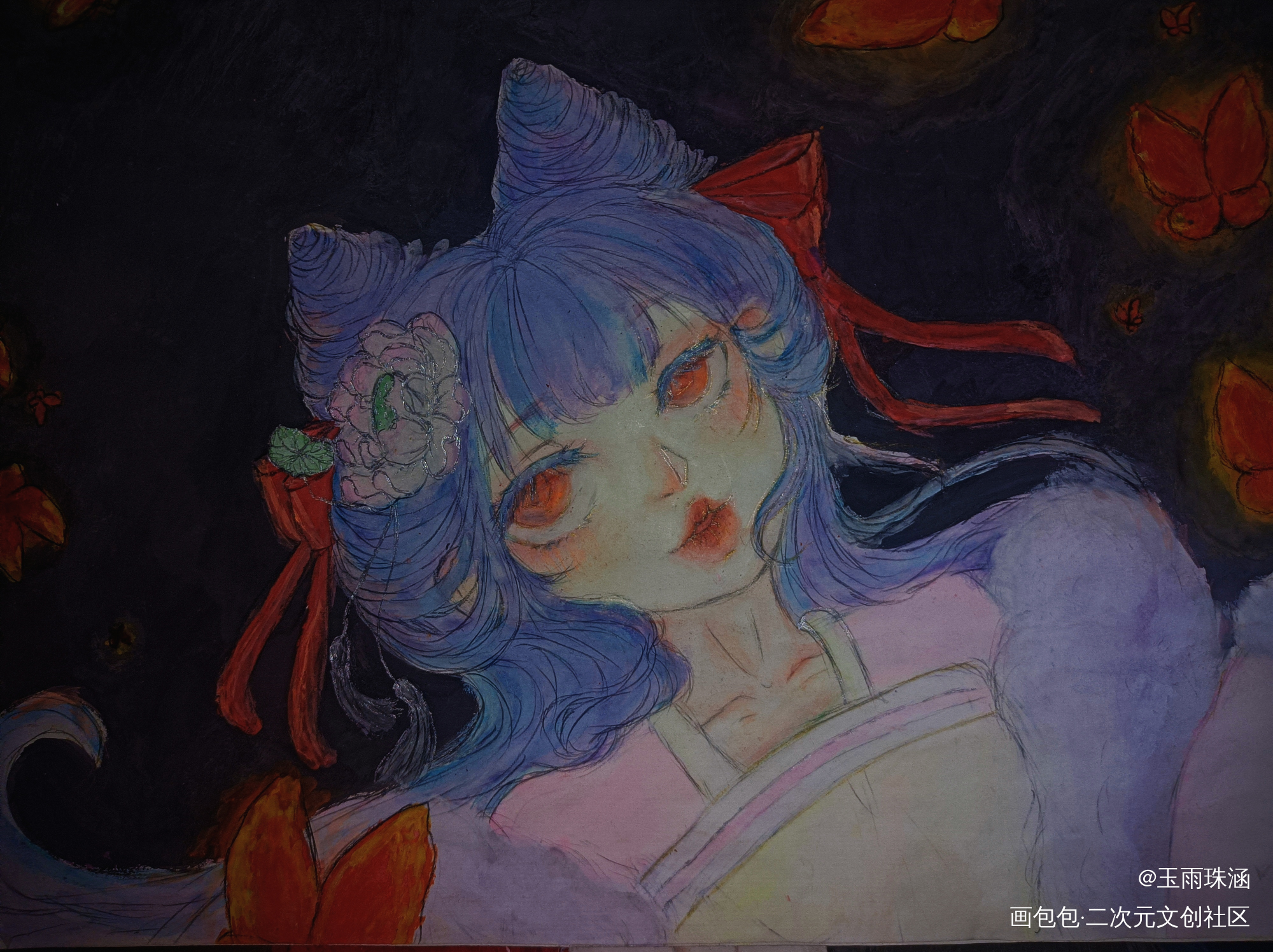 _铅笔摸鱼页绘画作品