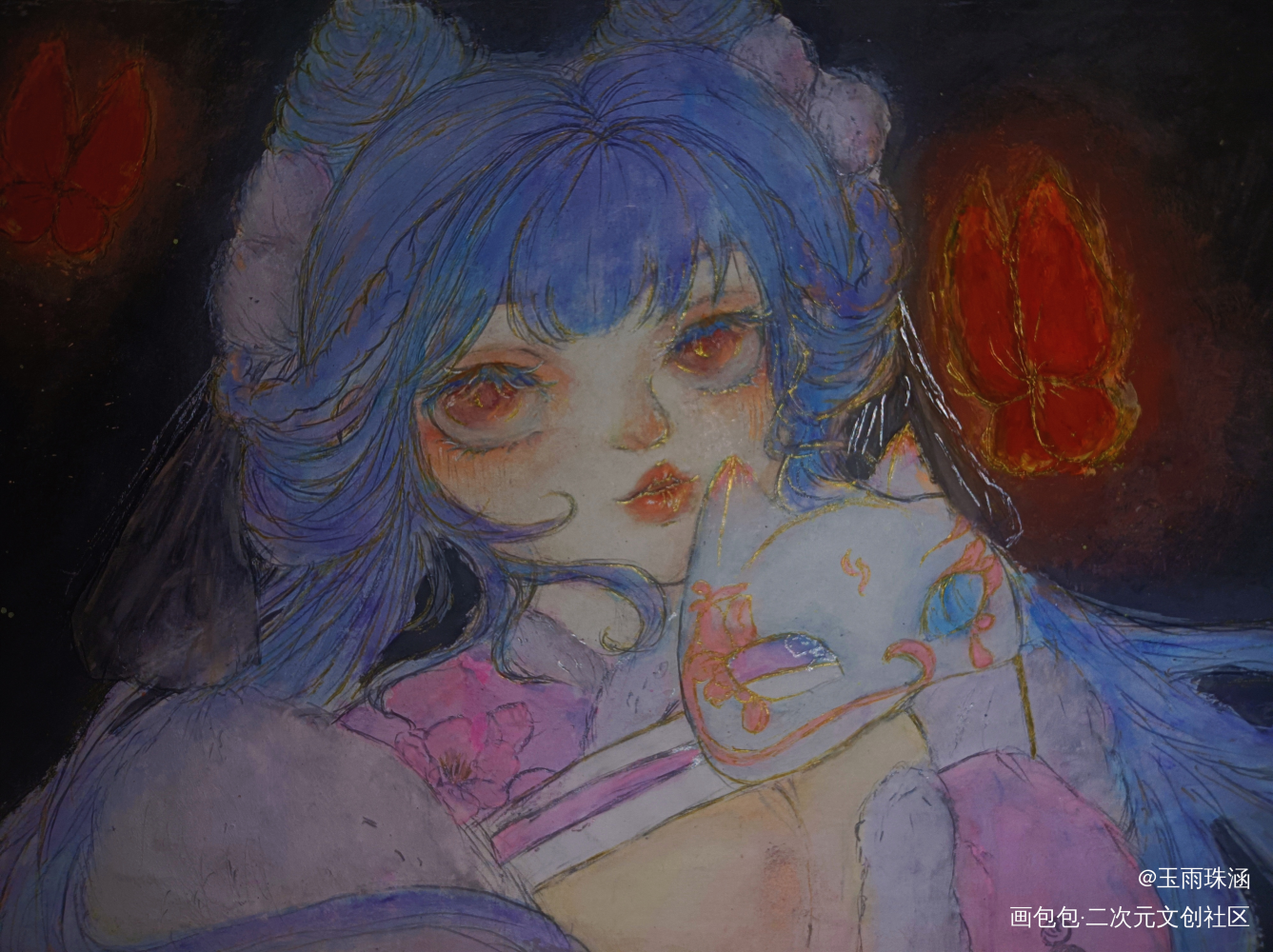 _铅笔摸鱼页绘画作品