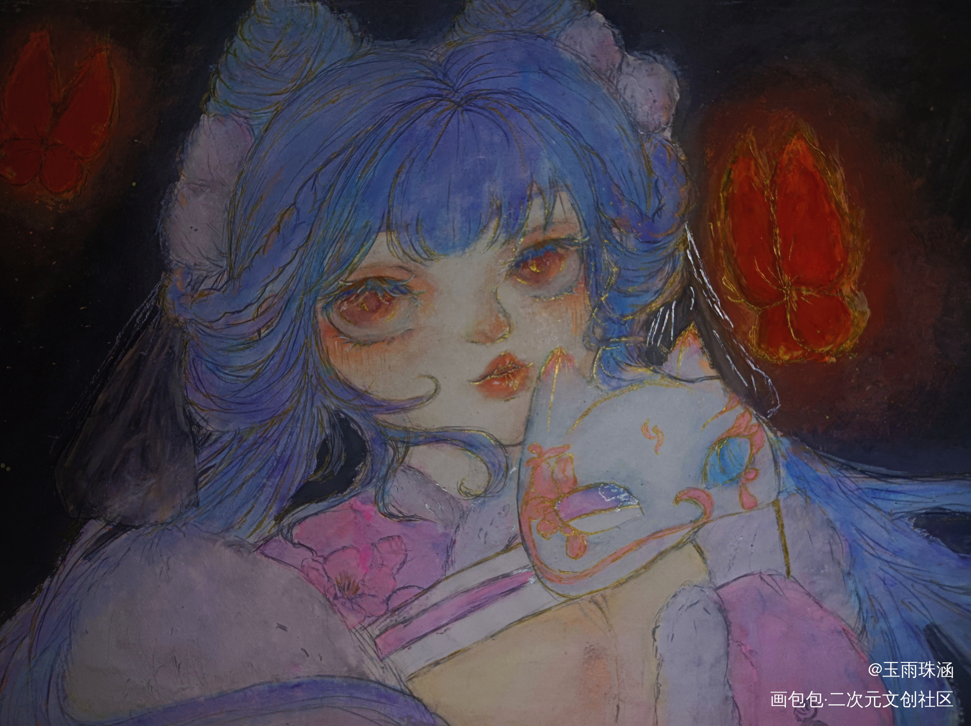 _铅笔摸鱼页绘画作品