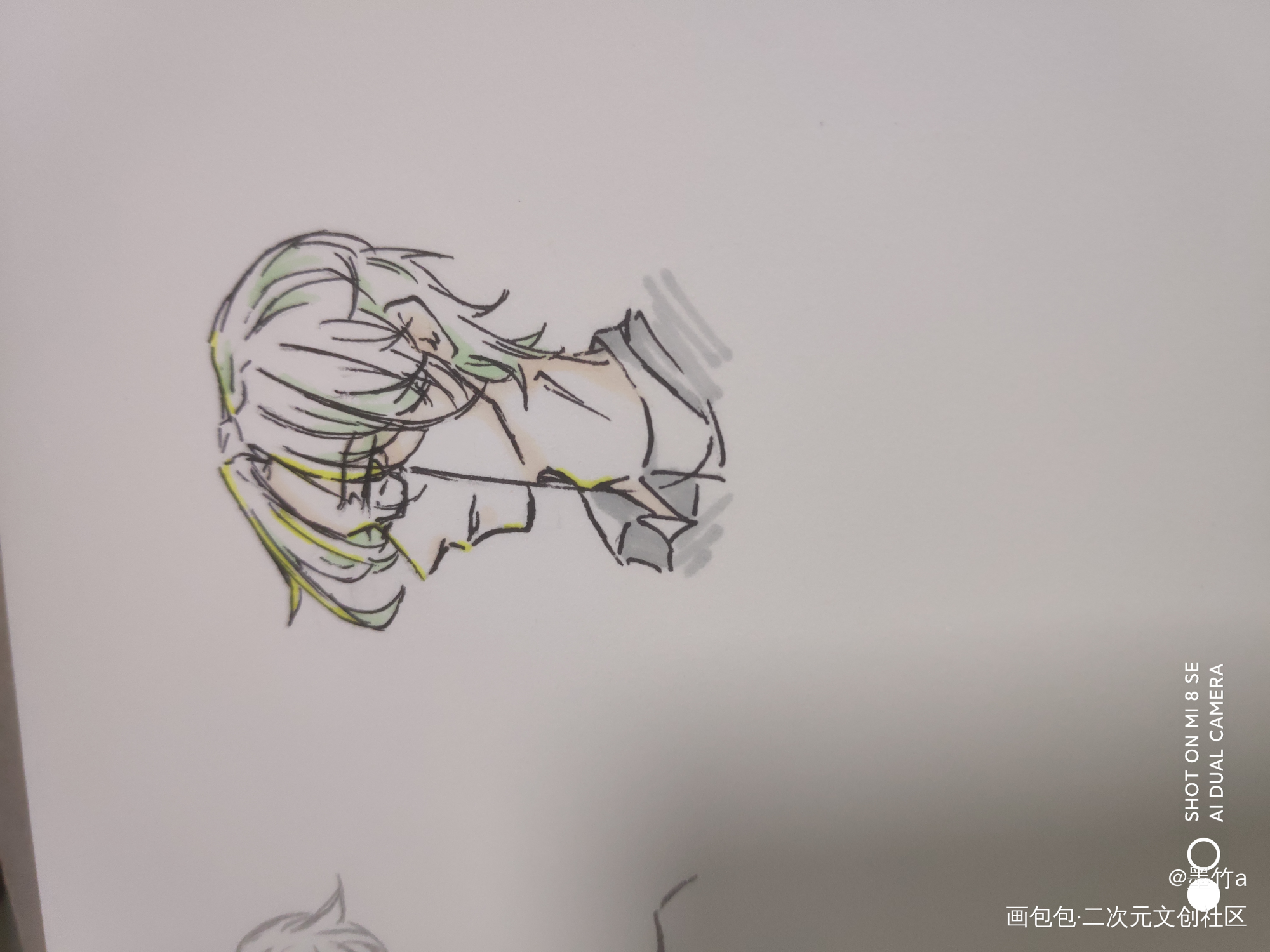 oc哈哈_铅笔摸鱼页绘画作品