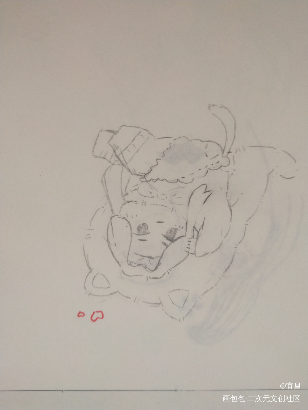 _二哈和他的白猫师尊燃晚摸鱼页绘画作品