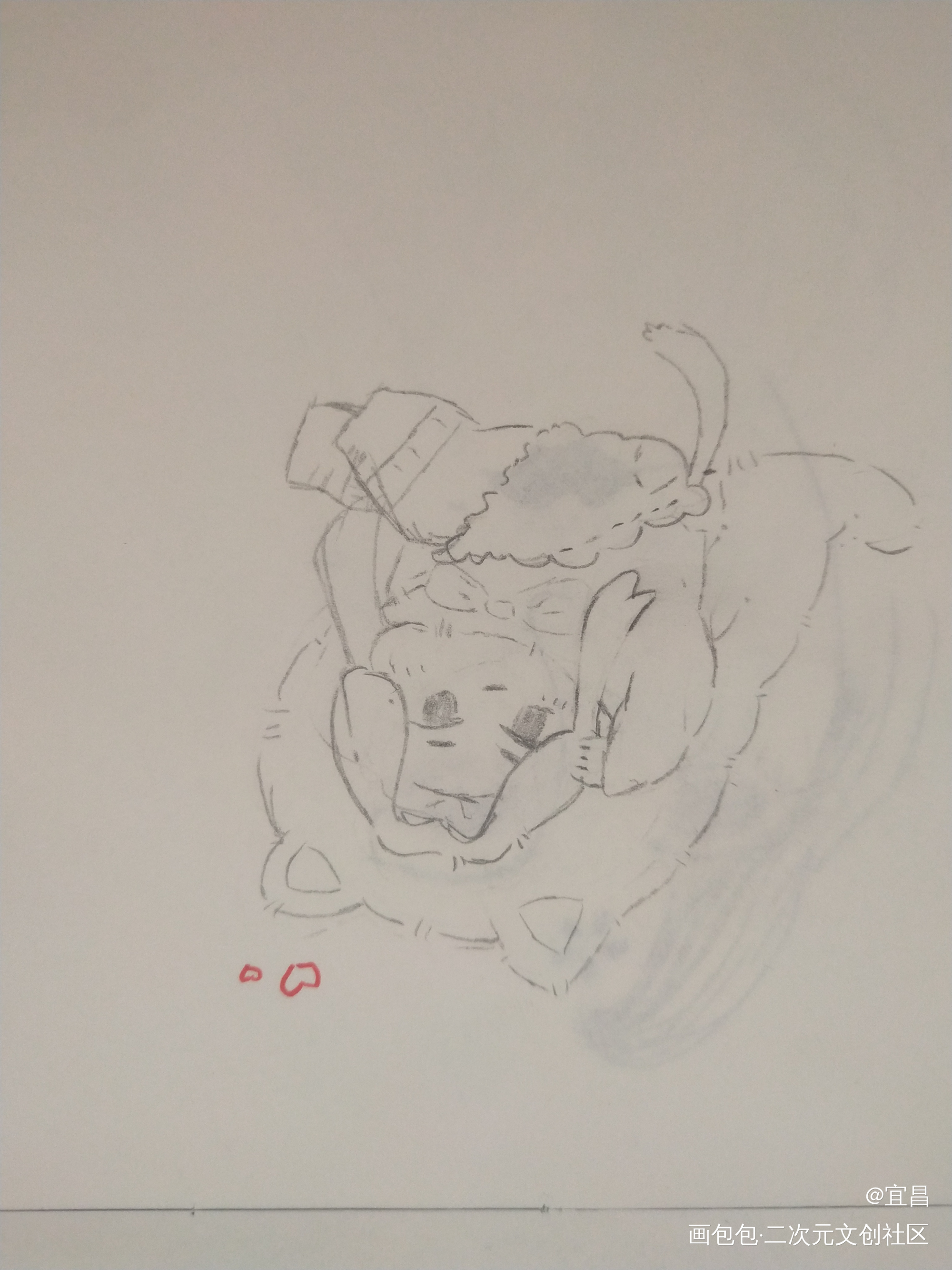 _二哈和他的白猫师尊燃晚摸鱼页绘画作品