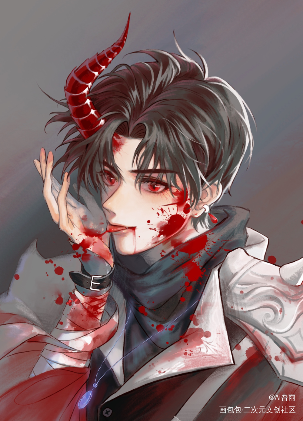 血蛊骑士_病案本予呈贺予绘画作品