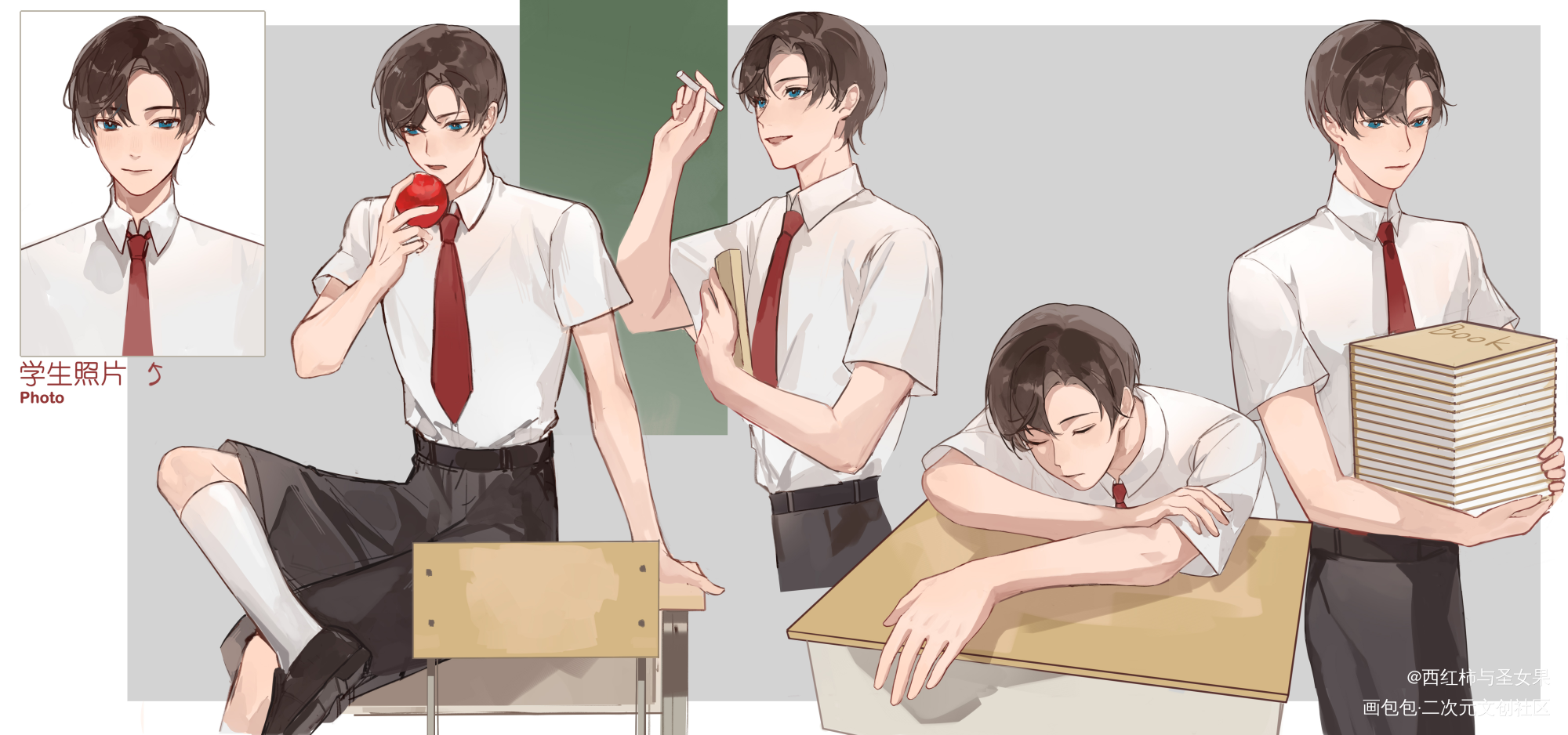 一些学生pa左然_未定事件簿左然绘画作品