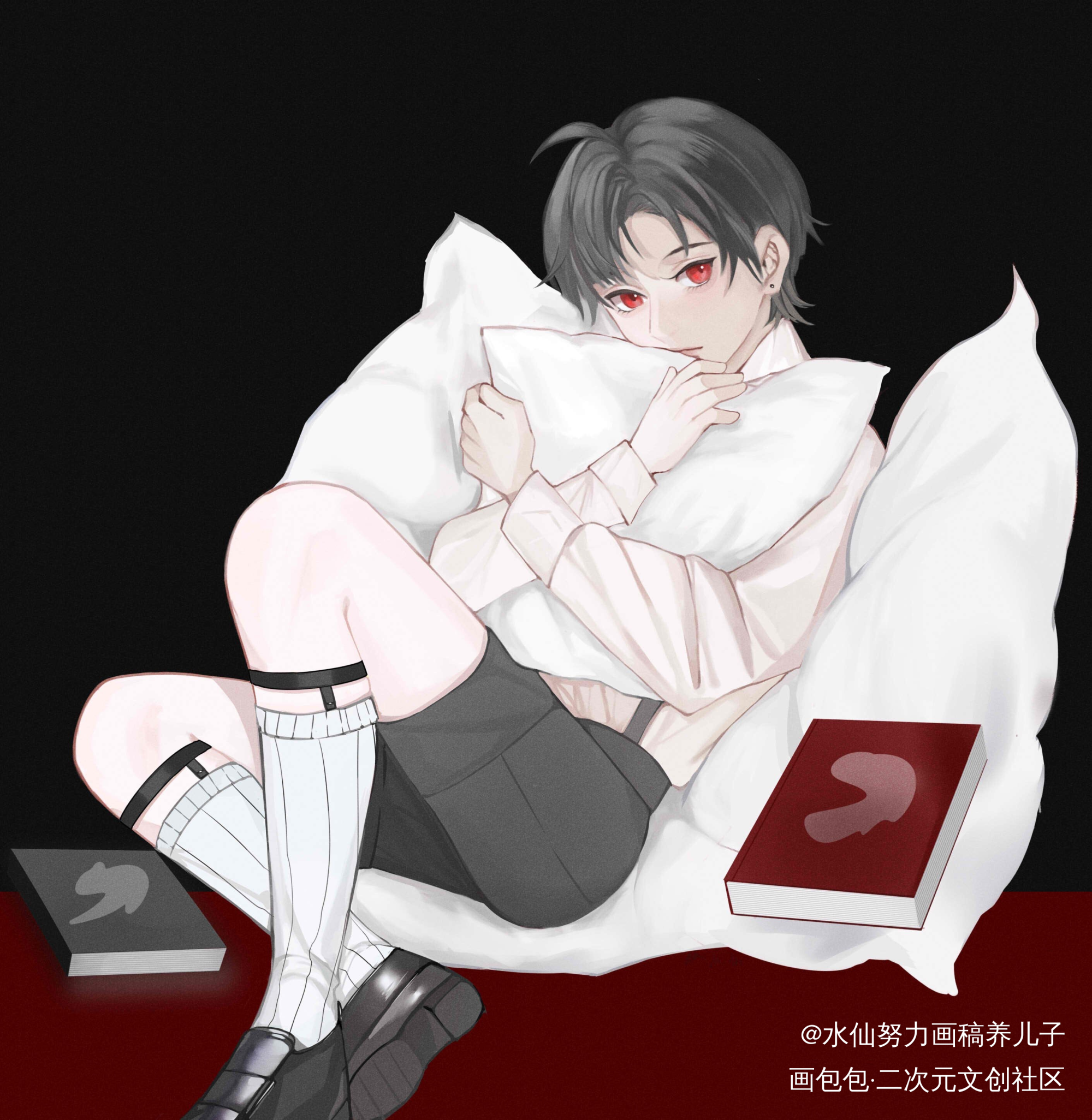 小男孩_正太板绘涂厚涂插画壁纸绘画原创oc绘画作品