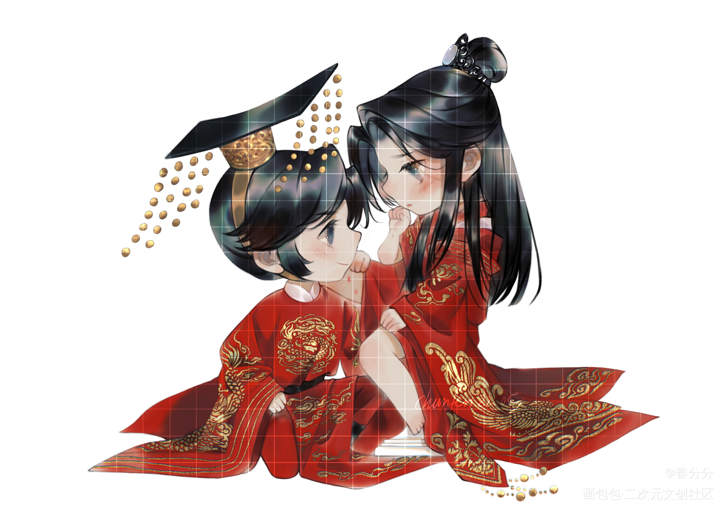 燃晚qq人大婚_二哈和他的白猫师尊燃晚墨燃楚晚宁绘画作品