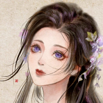 水墨风古风小姐姐_水墨古风厚涂头像求约稿摸鱼板绘绘画绘画作品