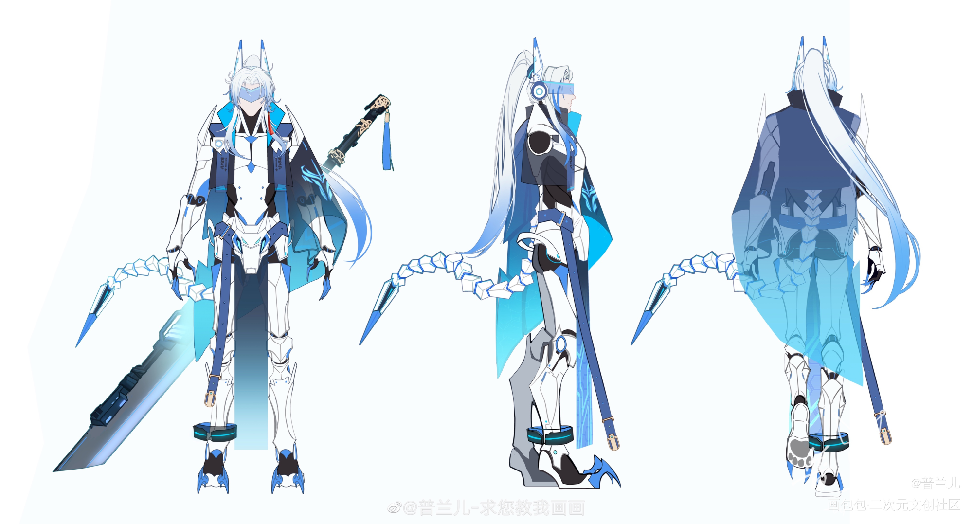 oc凌郎补全ing_立绘平涂日系人设凌郎板绘原创oc绘画作品