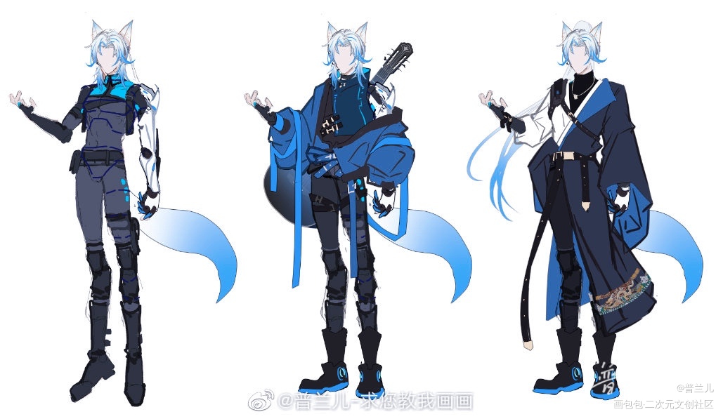 oc凌郎补全ing_立绘平涂日系人设凌郎板绘原创oc绘画作品