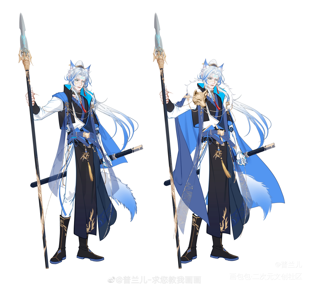 oc凌郎补全ing_立绘平涂日系人设凌郎板绘原创oc绘画作品