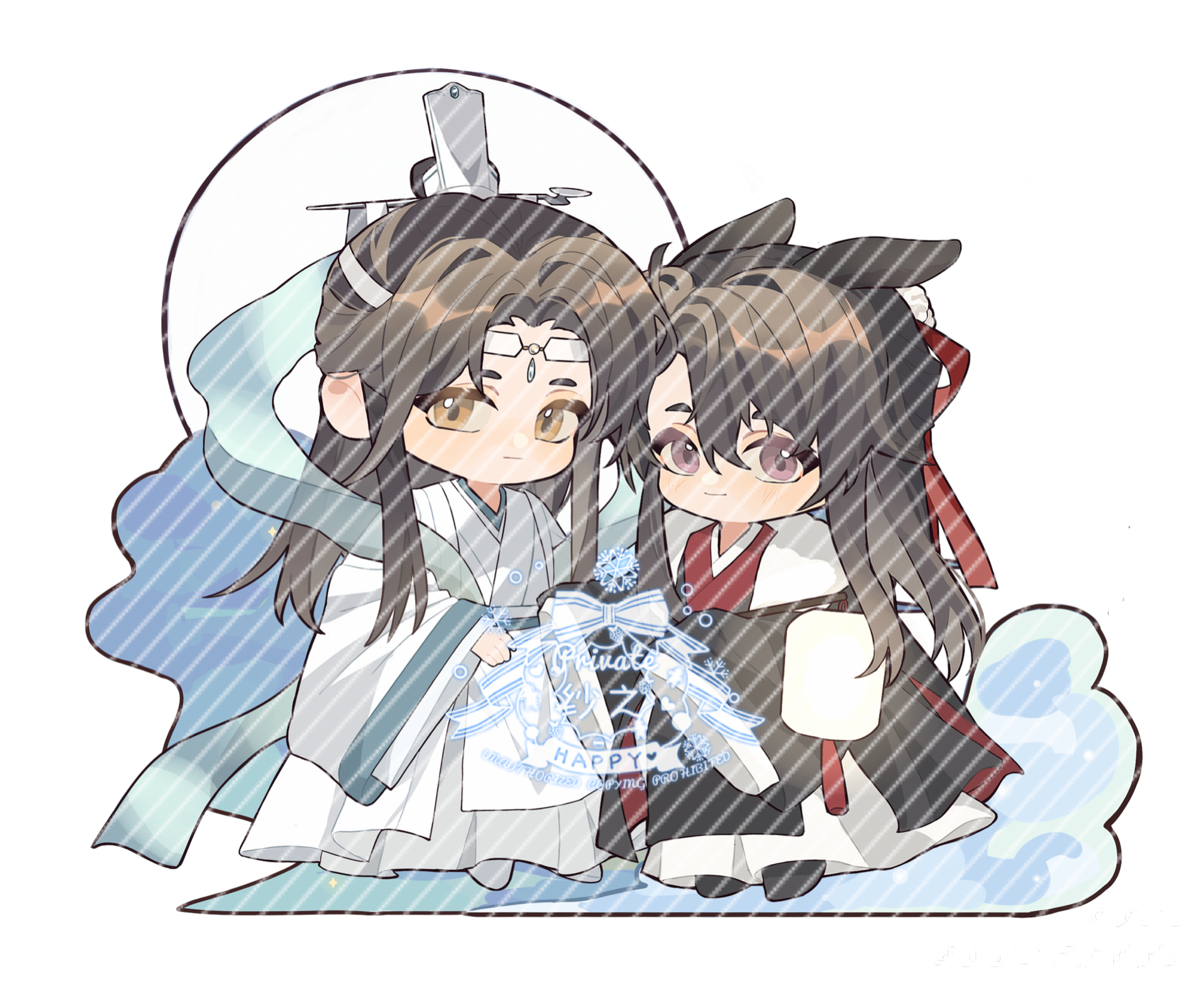 魔道-忘羡-（82）开授权_魔道祖师忘羡蓝忘机魏无羡Q版头像同人绘画作品