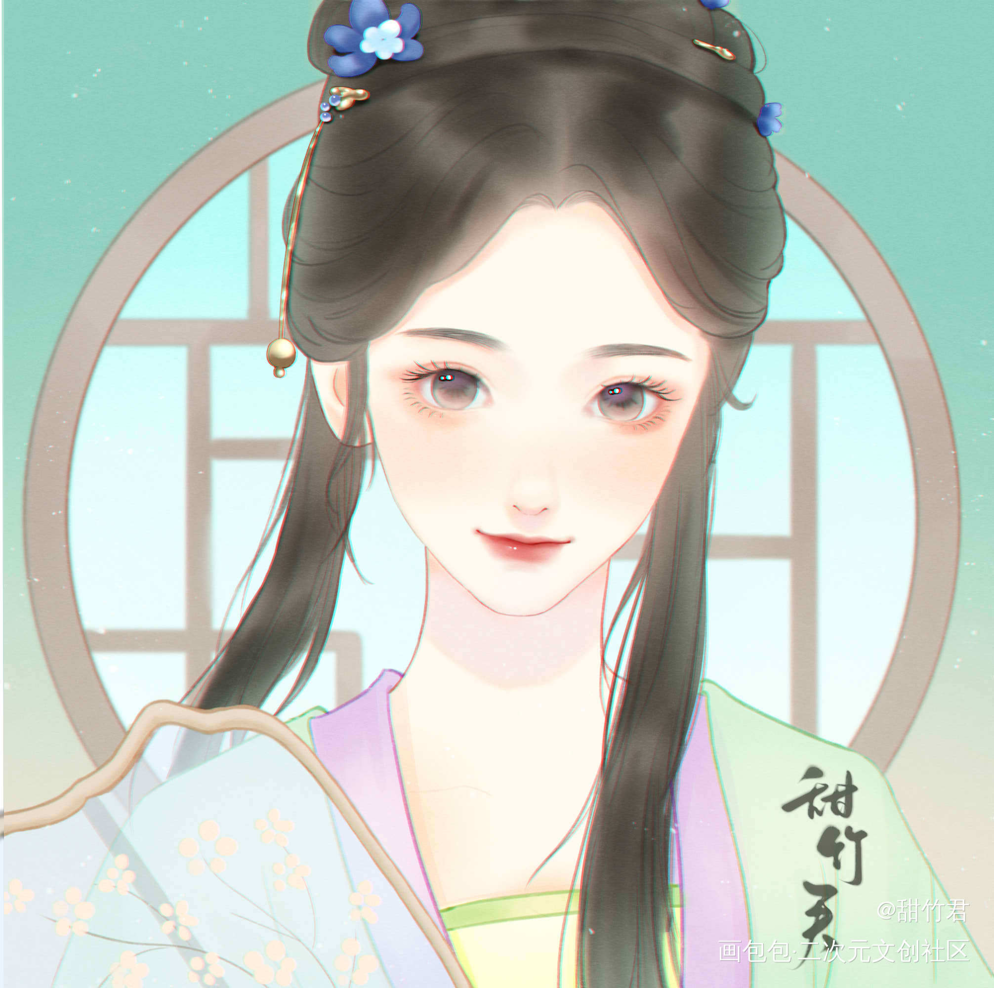 团练头像_板绘涂古风人物古风头像人物头像女生头像绘画绘画作品