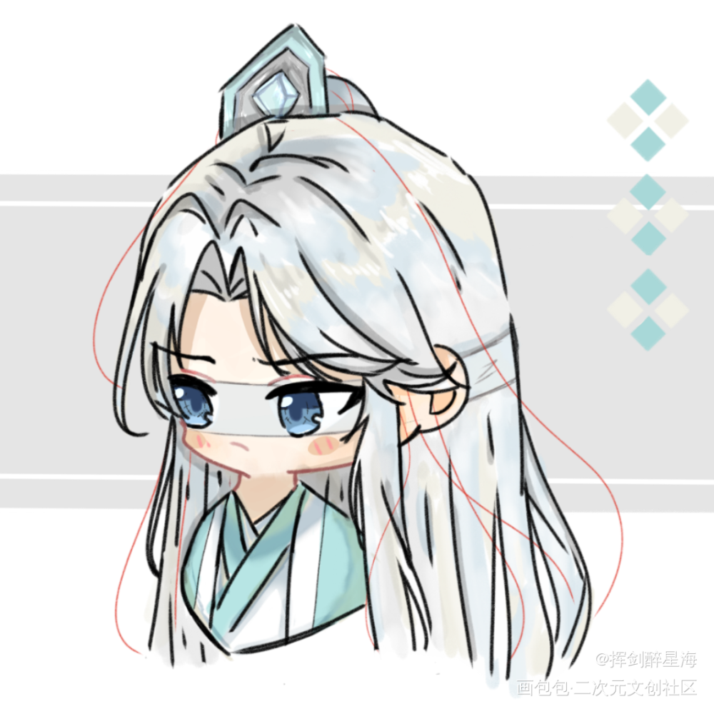 师尊皱眉～_穿成高危职业之师尊沈顾容平涂绘画作品