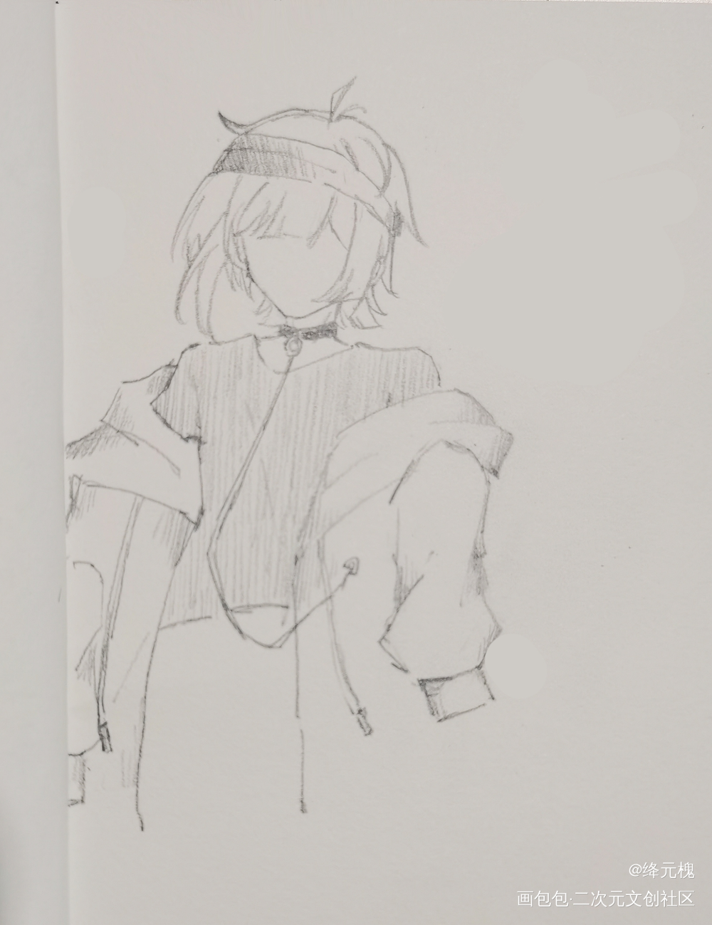 饭田伦太郎_铅笔黑白简笔绘画作品