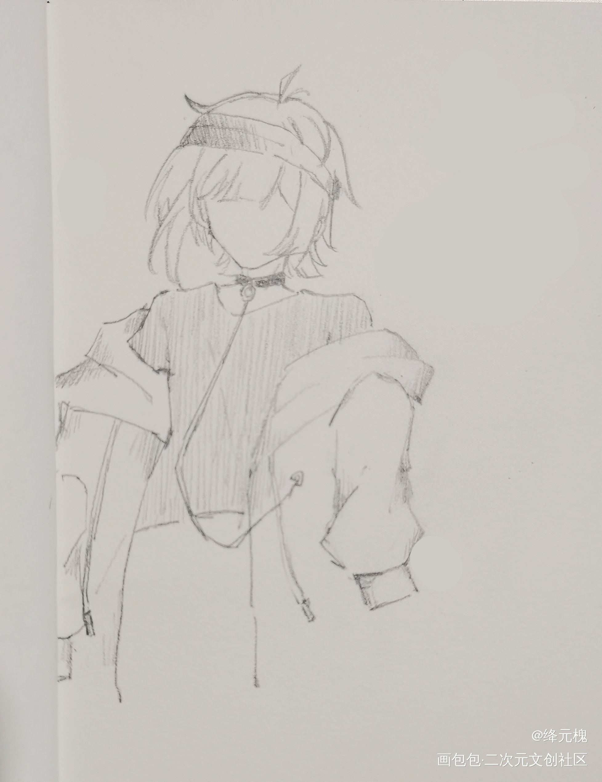 饭田伦太郎_铅笔黑白简笔绘画作品