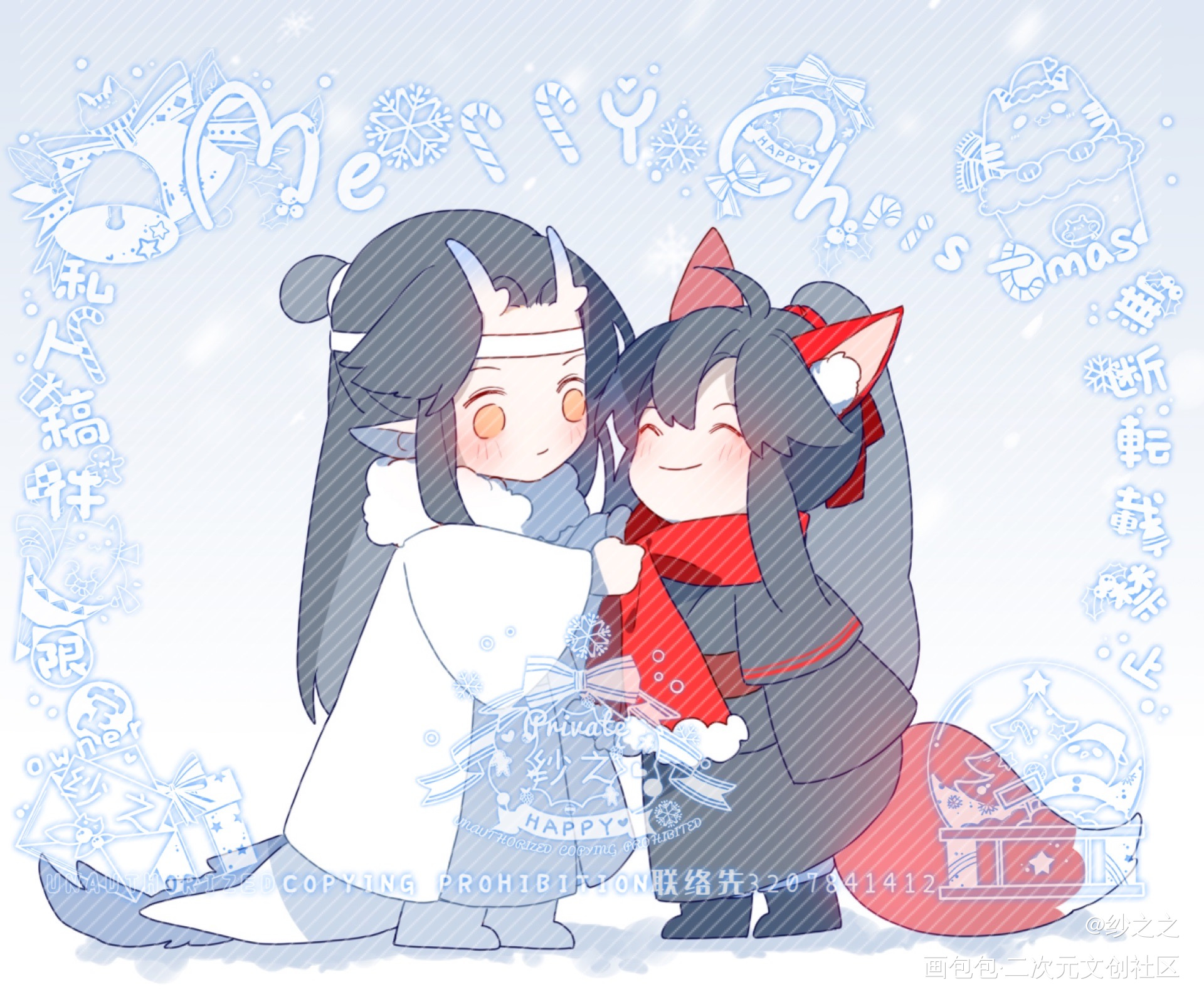 魔道-忘羡-制品 开授权_魔道祖师忘羡蓝忘机魏无羡Q版头像同人绘画作品