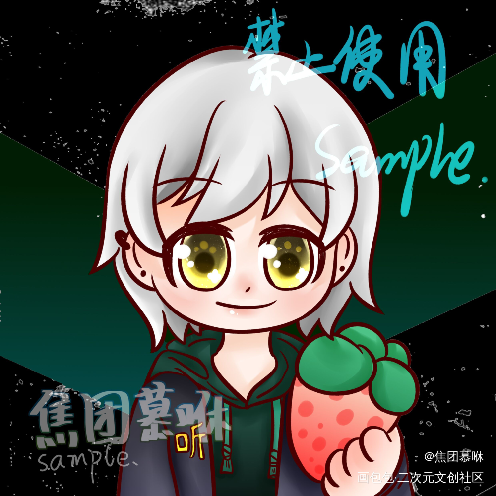 稿稿_Q版指绘摸鱼约稿绘画绘画作品