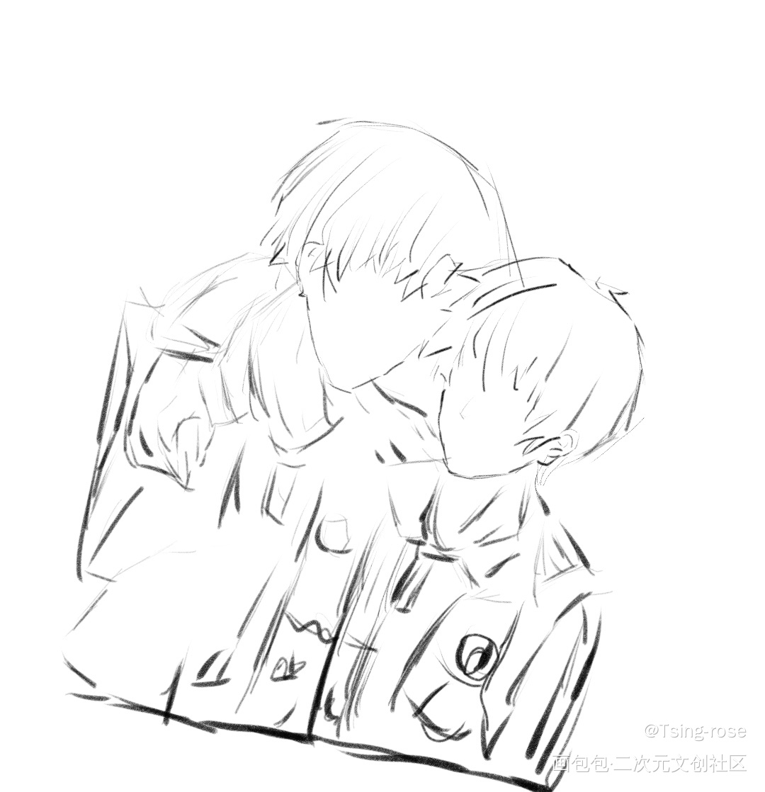 男高_某某铅笔摸鱼页绘画作品