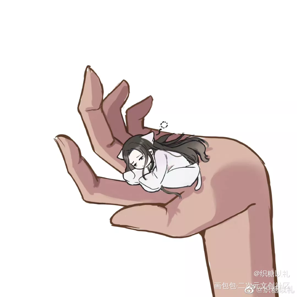 高处不胜喵_二哈和他的白猫师尊燃晚楚晚宁墨燃楚晚宁Q版绘画作品