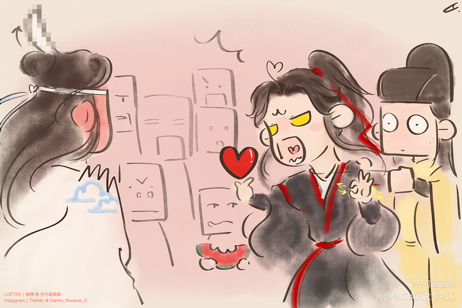 含光君！！老子爱你！！_魔道祖师忘羡金光瑶蓝忘机魏无羡绘画作品