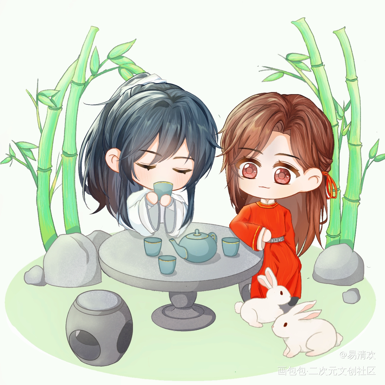 古风李简_你却爱着一个傻逼188男团李简绘画作品