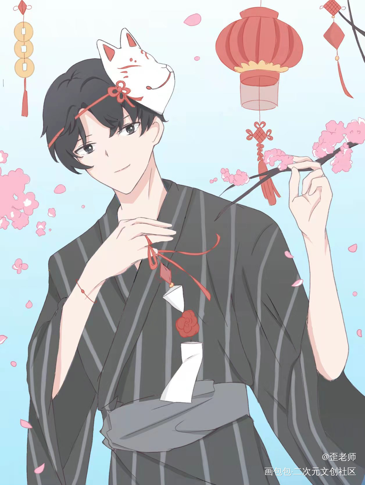 朝哥_伪装学渣贺朝绘画作品