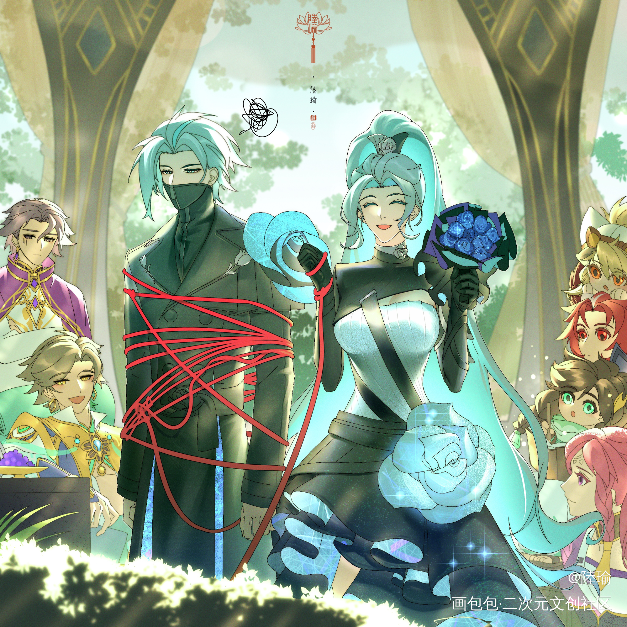 _王者荣耀兰陵王双兰花木兰绘画作品