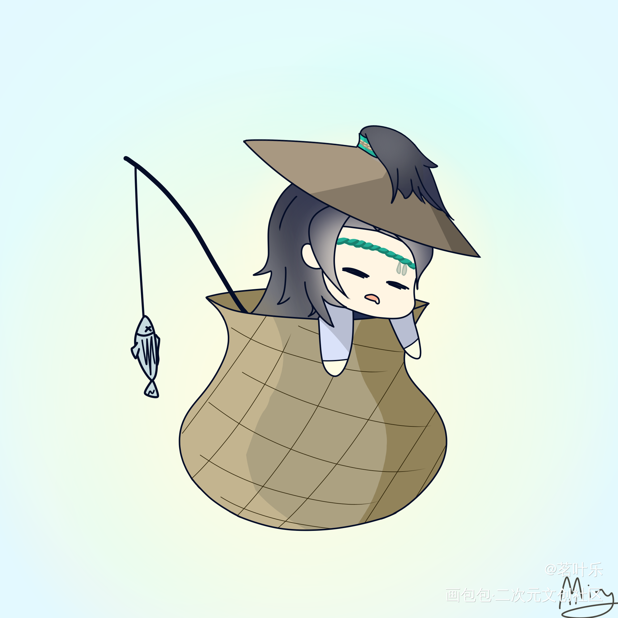 睡觉啦_食物语糖醋沅白指绘绘画作品