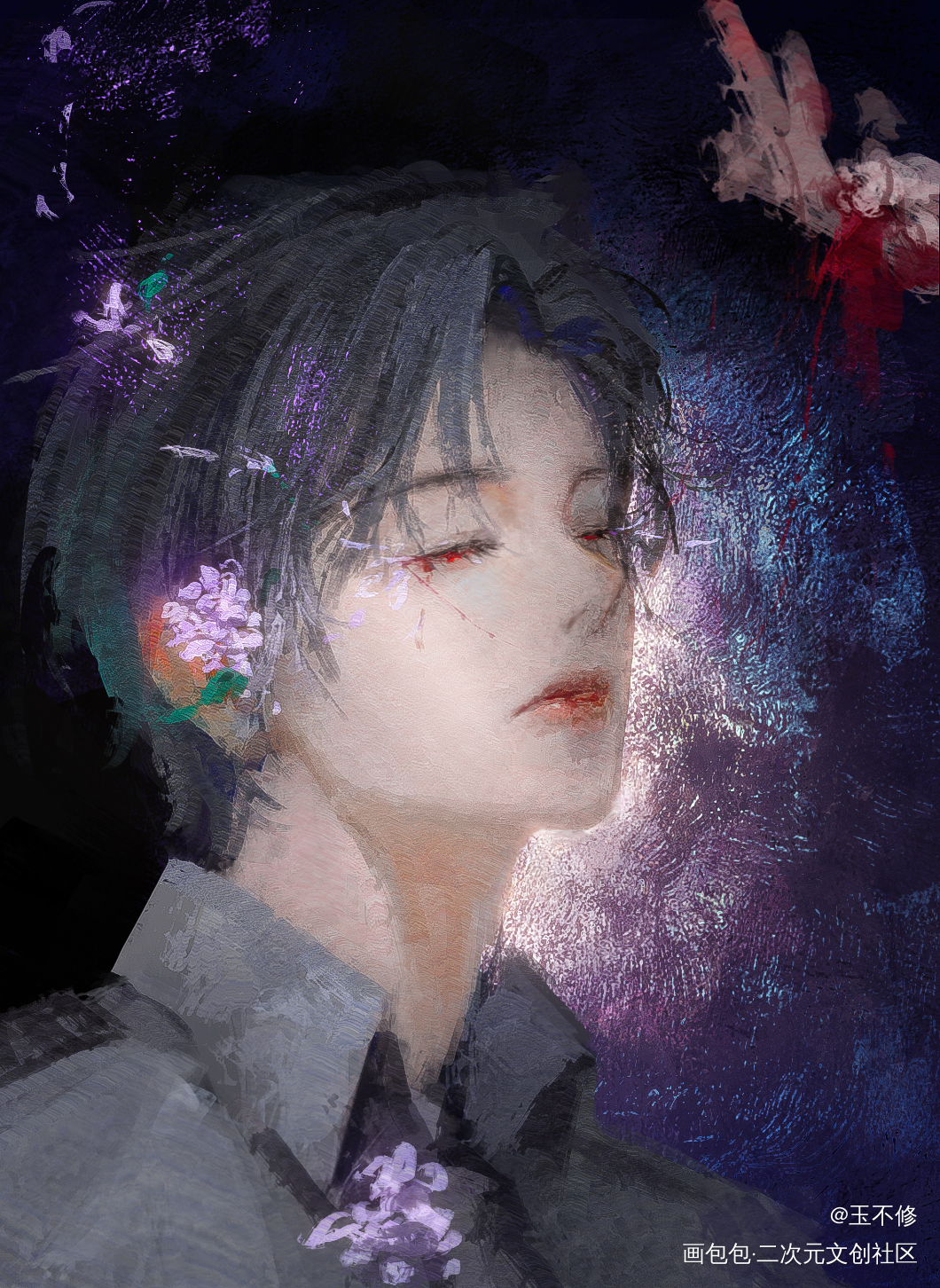 ［病案本］无尽夏，花开了_病案本谢清呈肉包不吃肉绘画作品