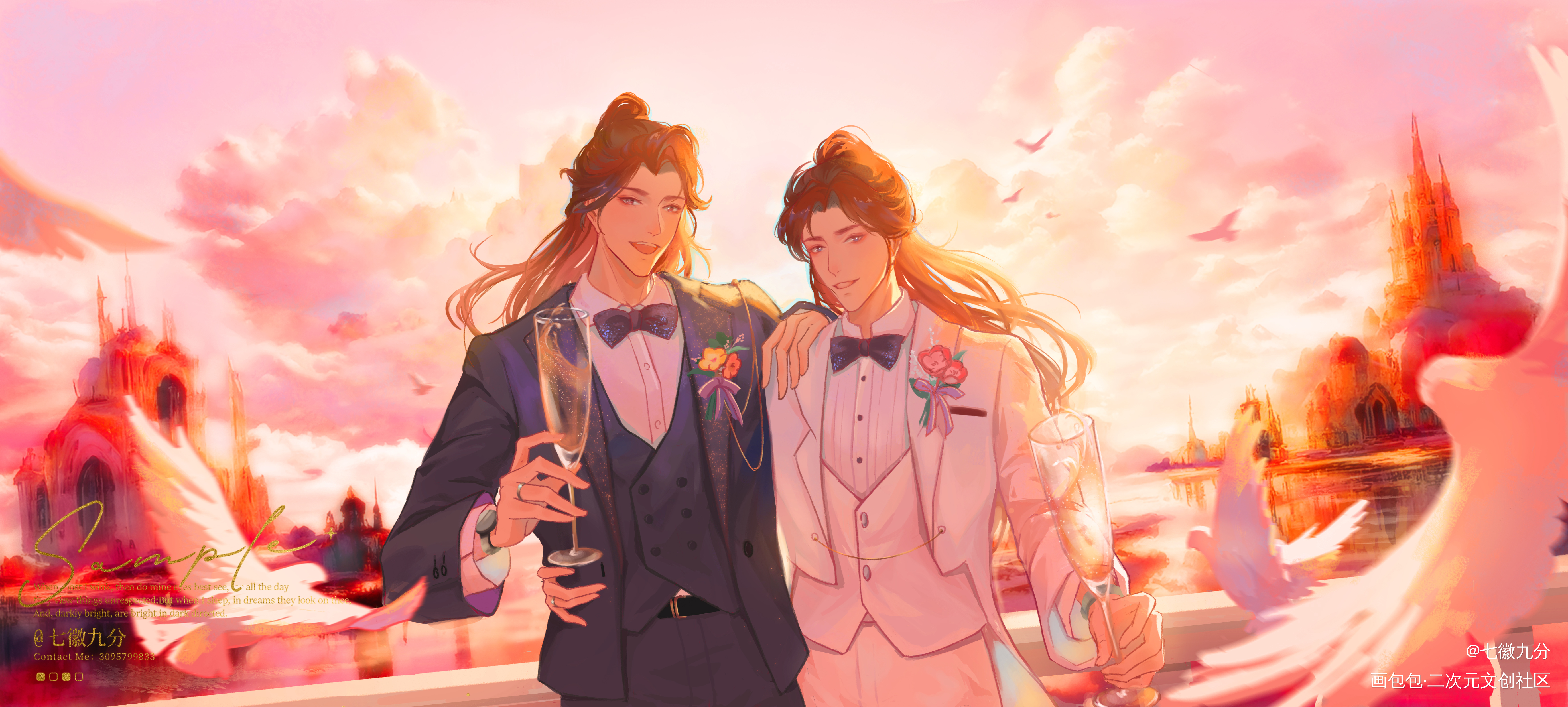 燃晚现pa婚礼_二哈和他的白猫师尊燃晚我要上首推绘画作品