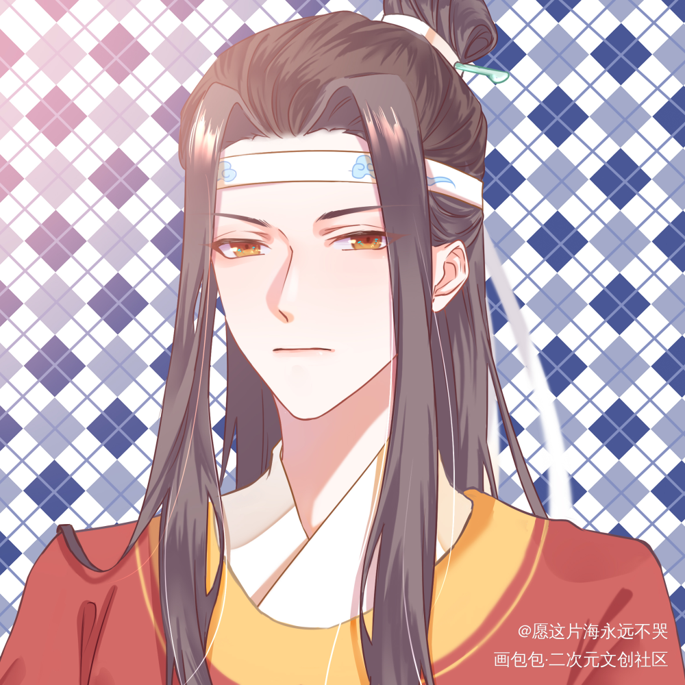 忘羡-骑射服_魔道祖师忘羡绘画作品