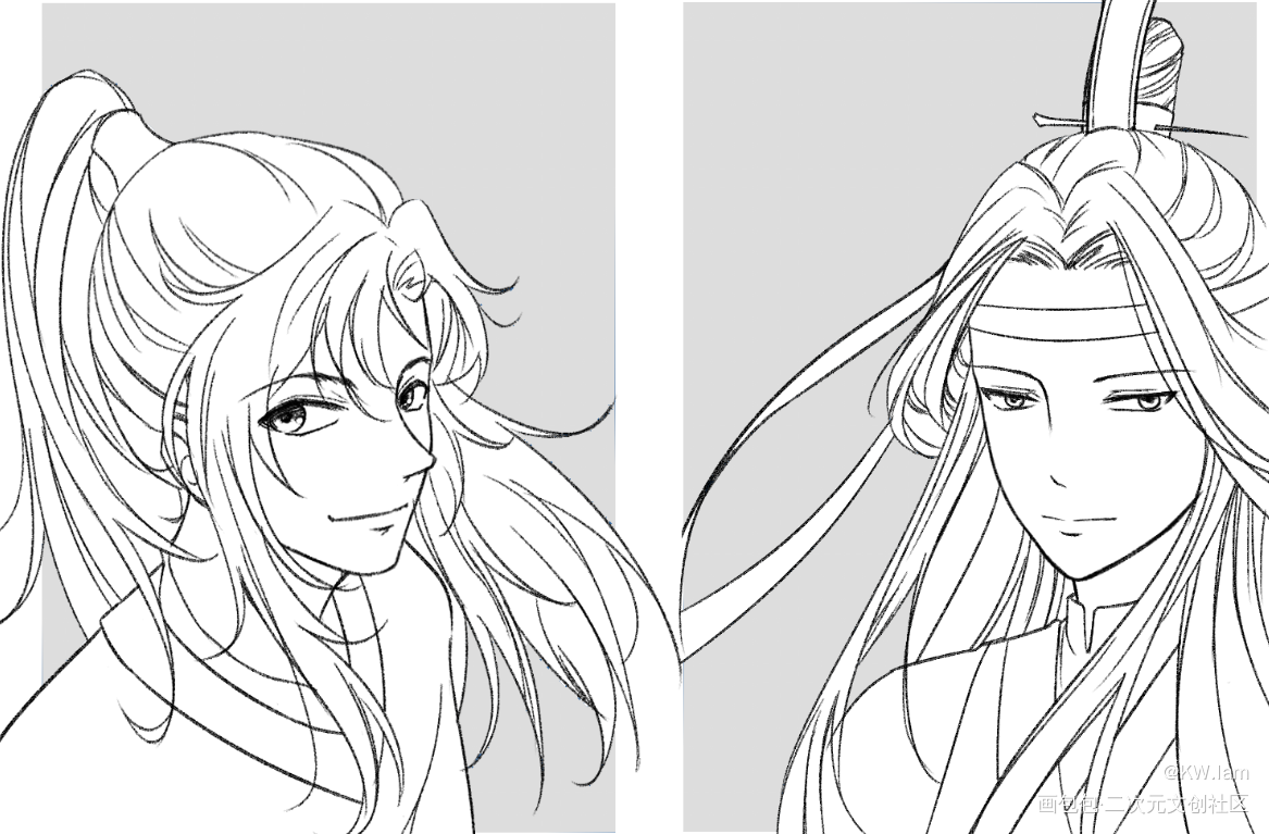 一对情头❤️_魔道祖师忘羡520CP守护节绘画作品