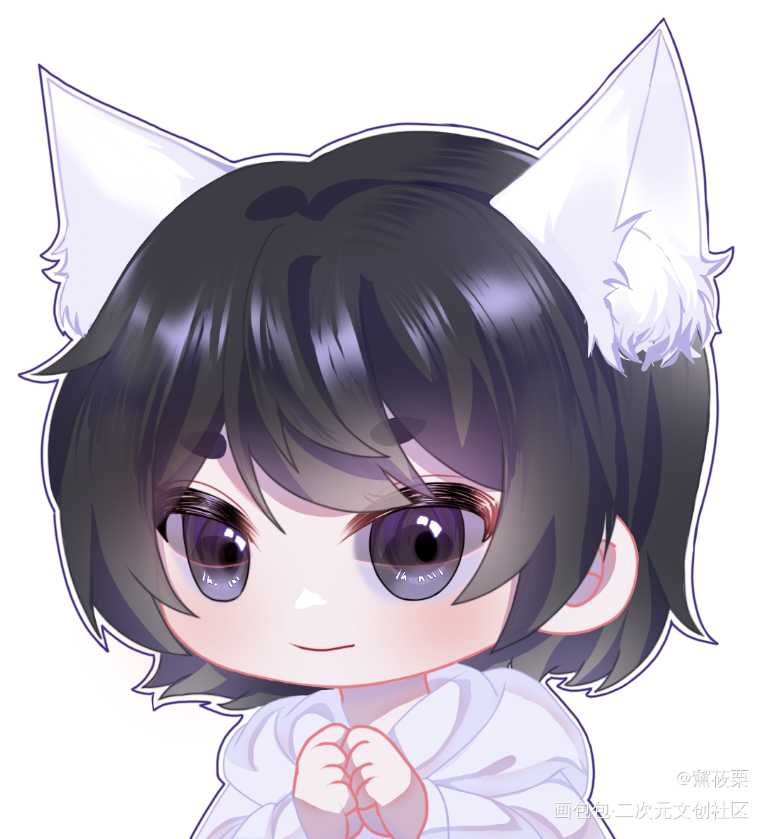 地球上线白若遥平涂q版头像同人绘画作品