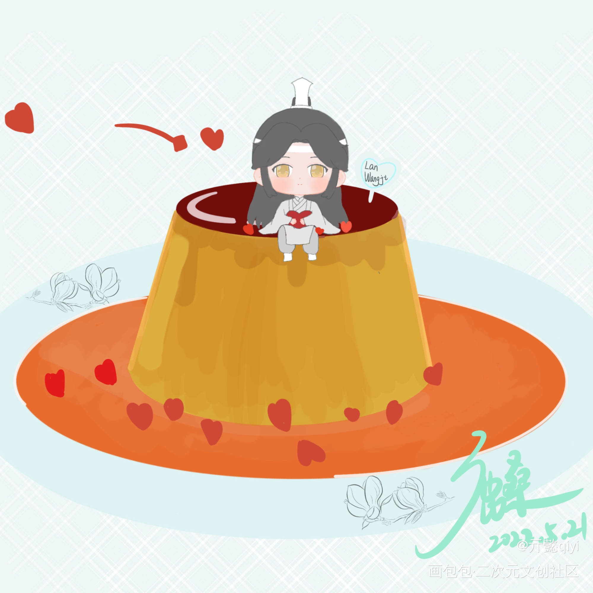焦糖布丁叽_魔道祖师蓝忘机Q版墨香铜臭绘画作品