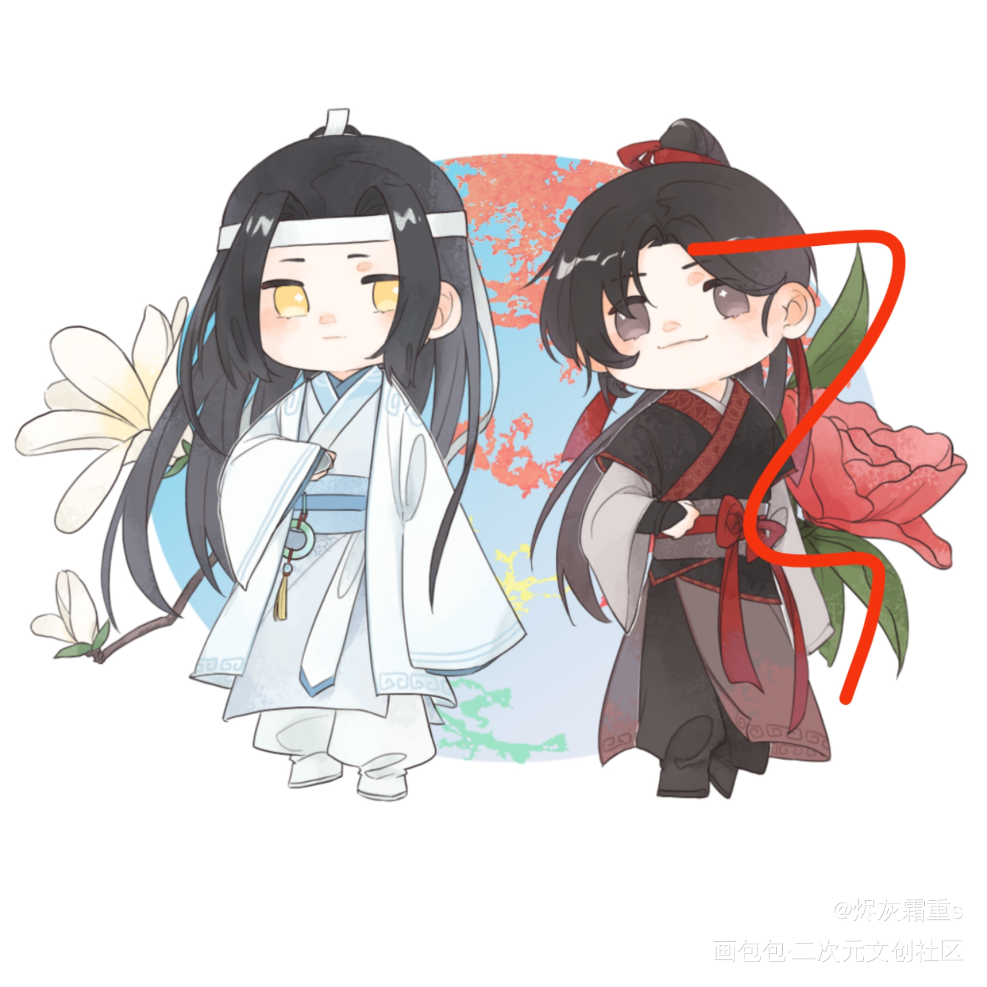双子_魔道祖师忘羡绘画作品