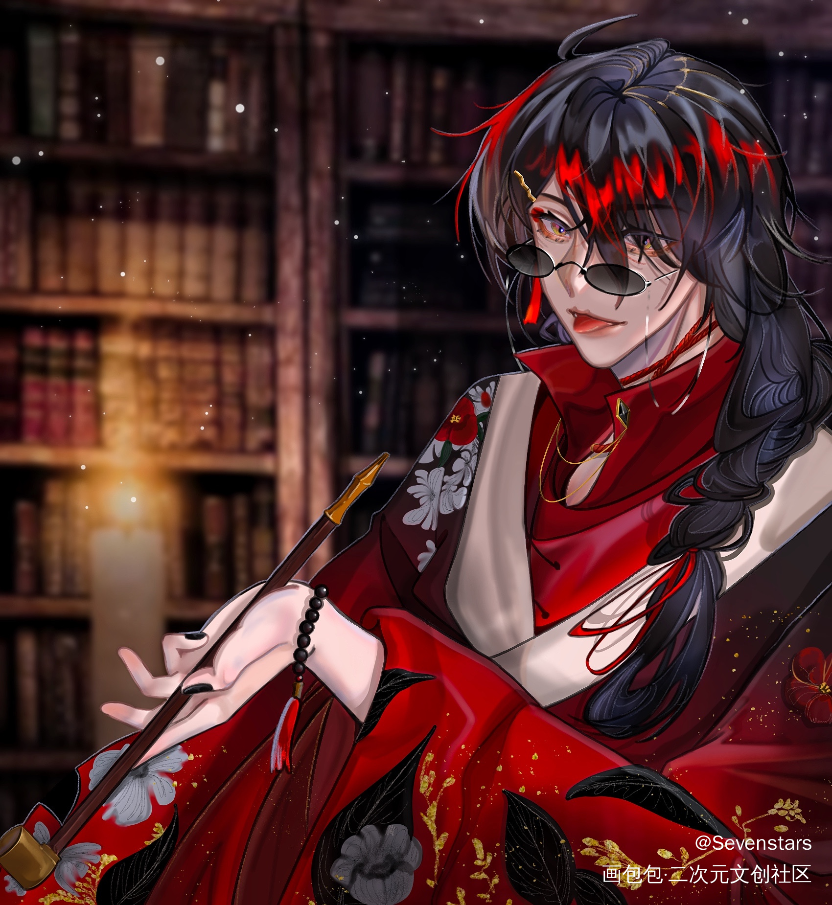 王小盒，但是中国版_伪厚涂古风voxakuma绘画作品