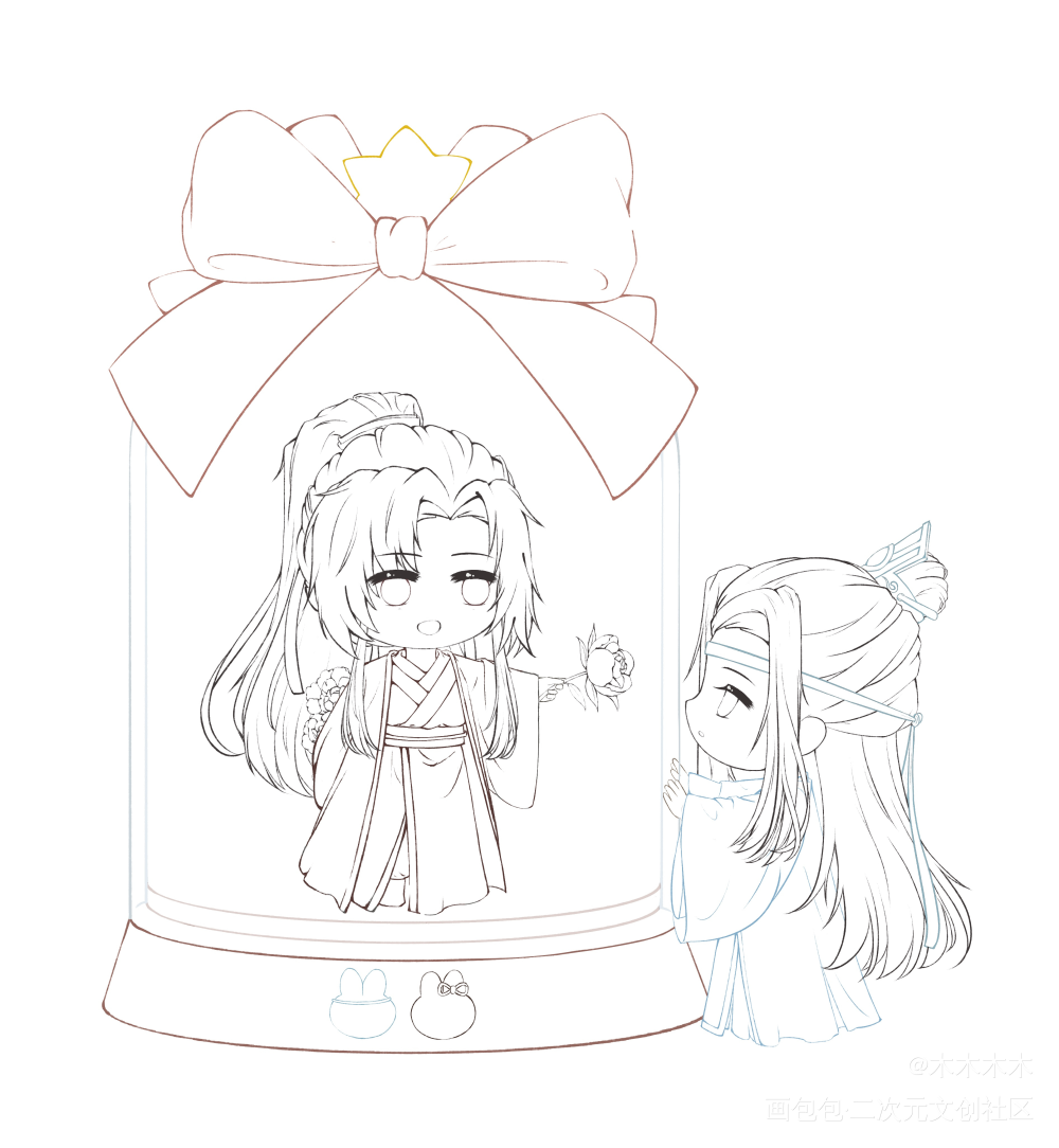 忘羡_魔道祖师忘羡Q版墨香铜臭绘画作品