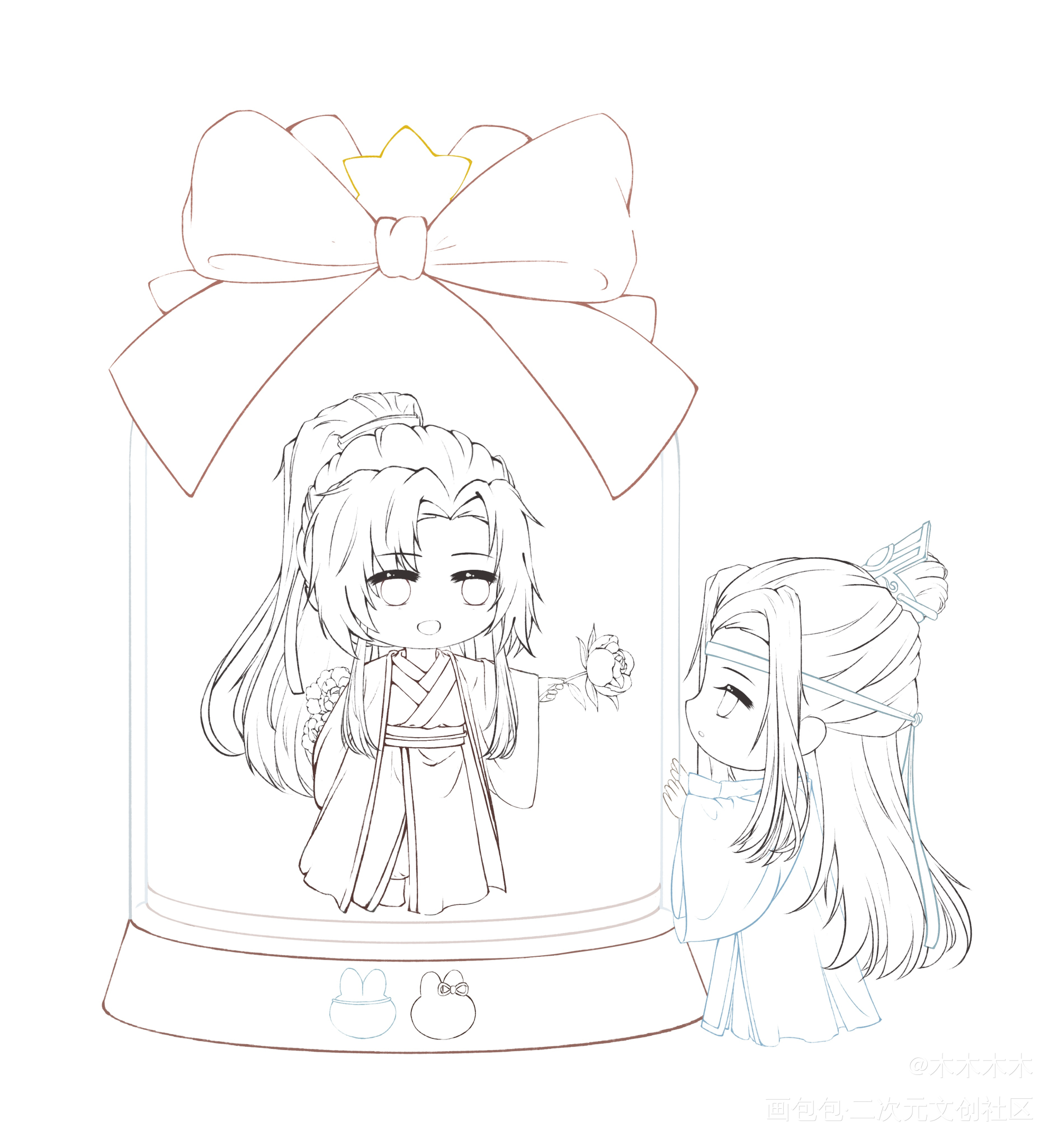 忘羡_魔道祖师忘羡Q版墨香铜臭绘画作品